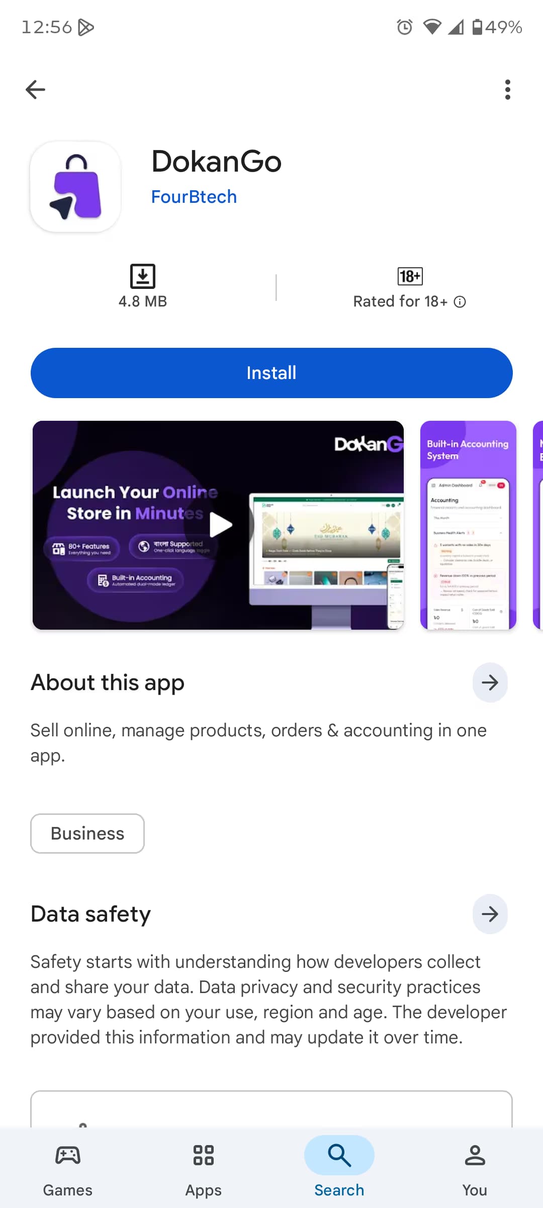 dokango merchant app on Android
